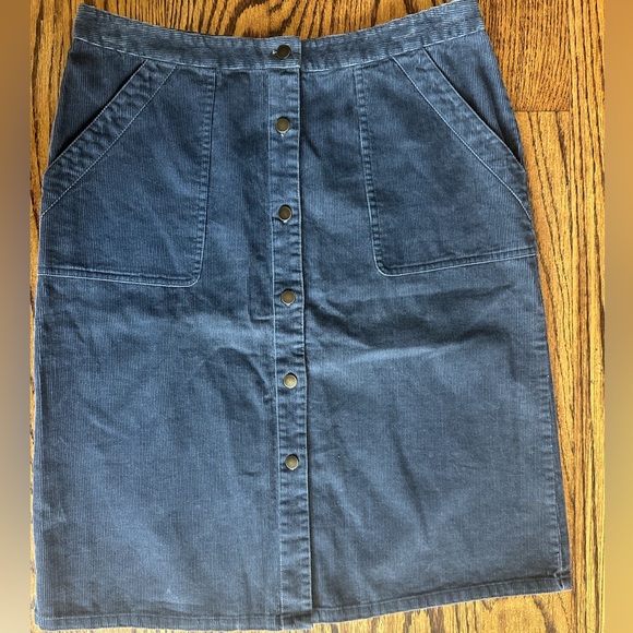 Banana Republic Blue Corduroy Skirt Sz 10 - Picture 1 of 5
